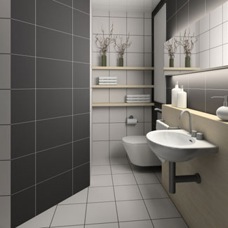 Bathroom design brown tile