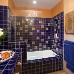 bathroom in blue style tile