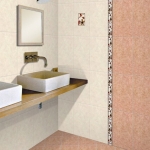 Bathroom in beige tile.