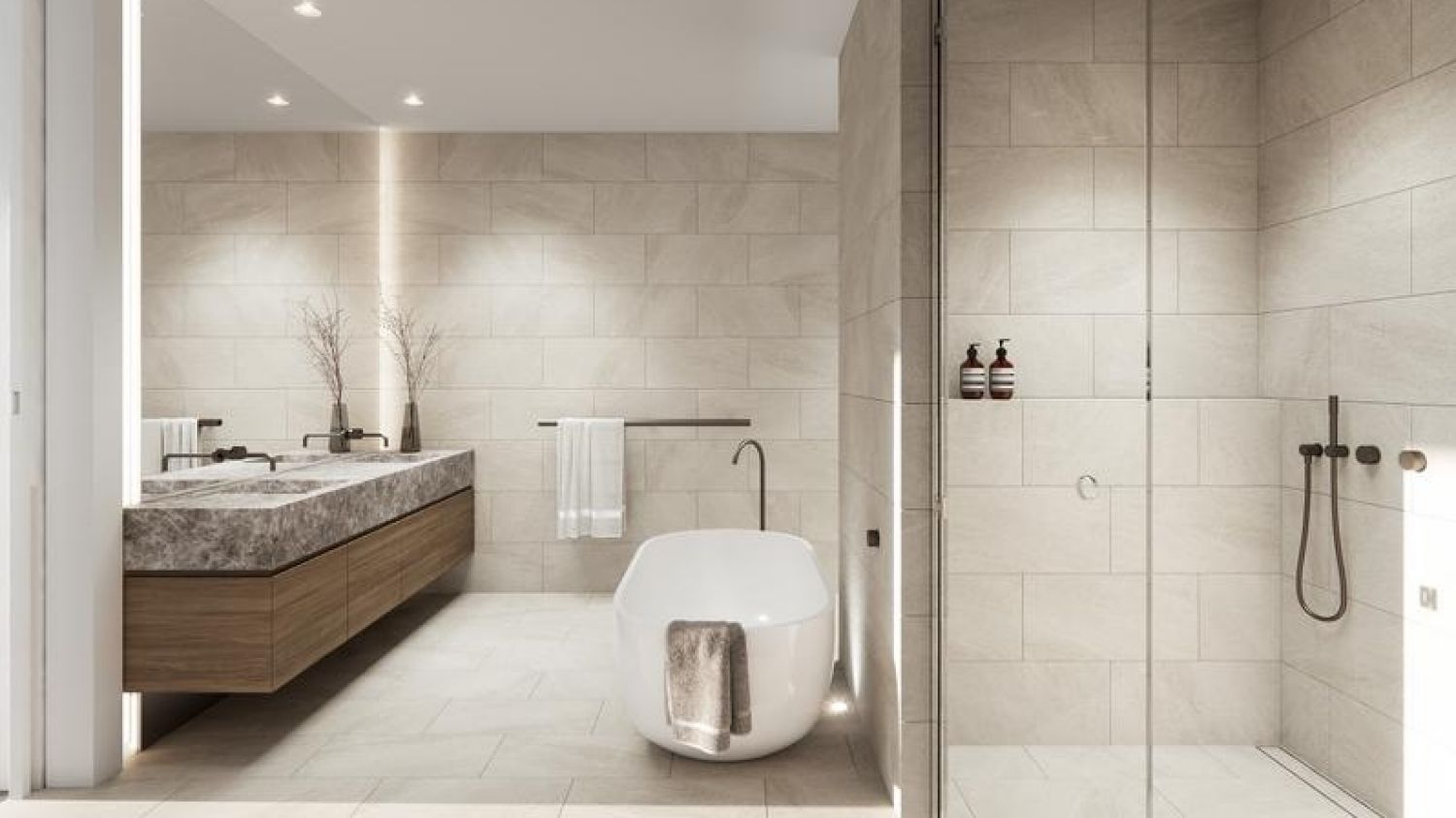 Luxurious Scandi-styled bathroom // conradarchitects.com